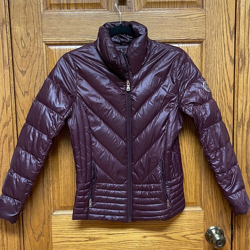 Ralph Lauren Plum Burgundy ultra Lightweight Down Jacket - Size XS